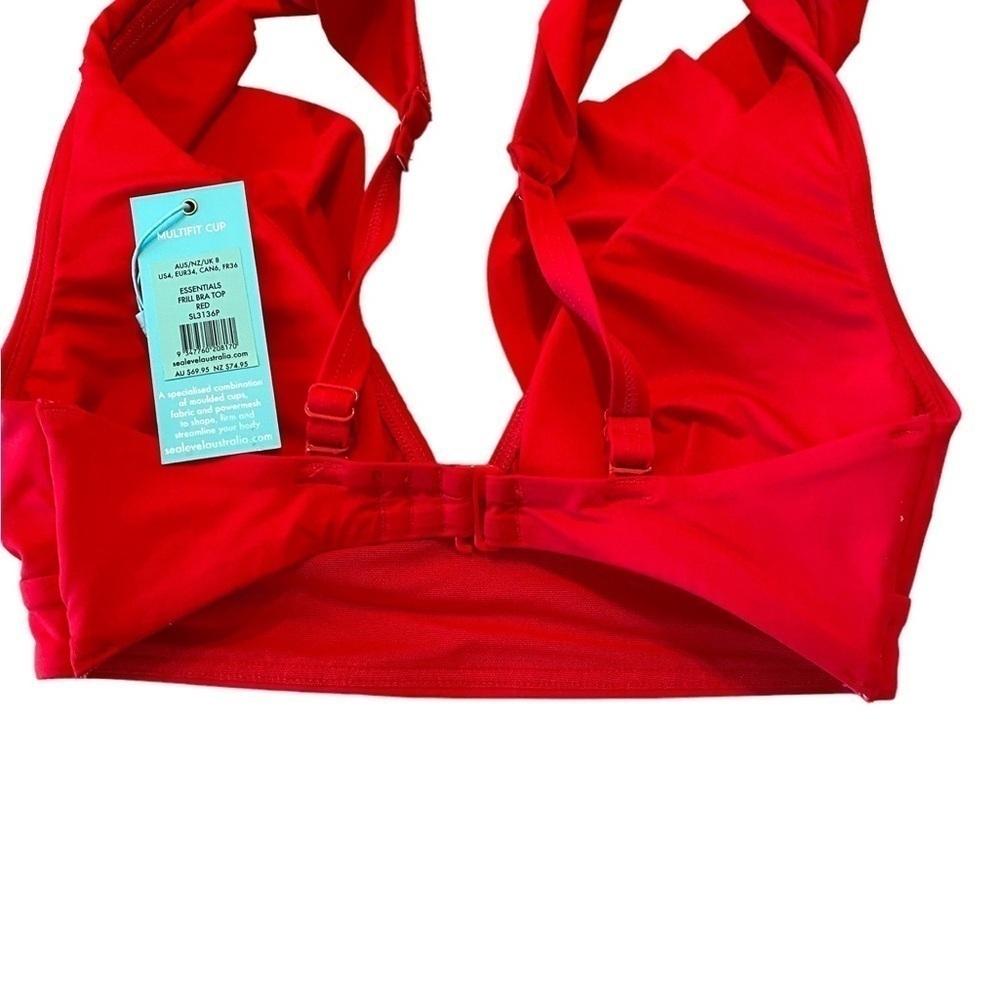 Sea Level Swim Red Ruffle Bikini Top - Size 4 - Picture 6 of 8